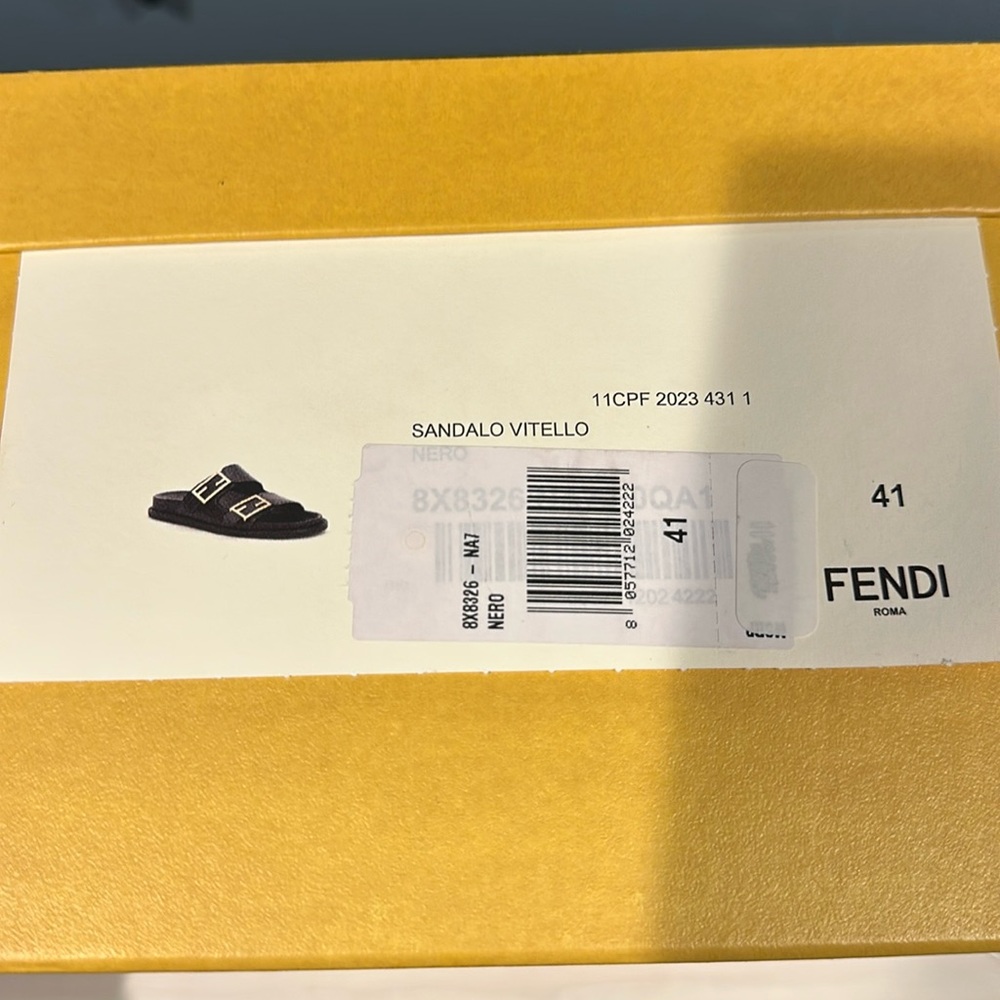 FENDI black leather sandals